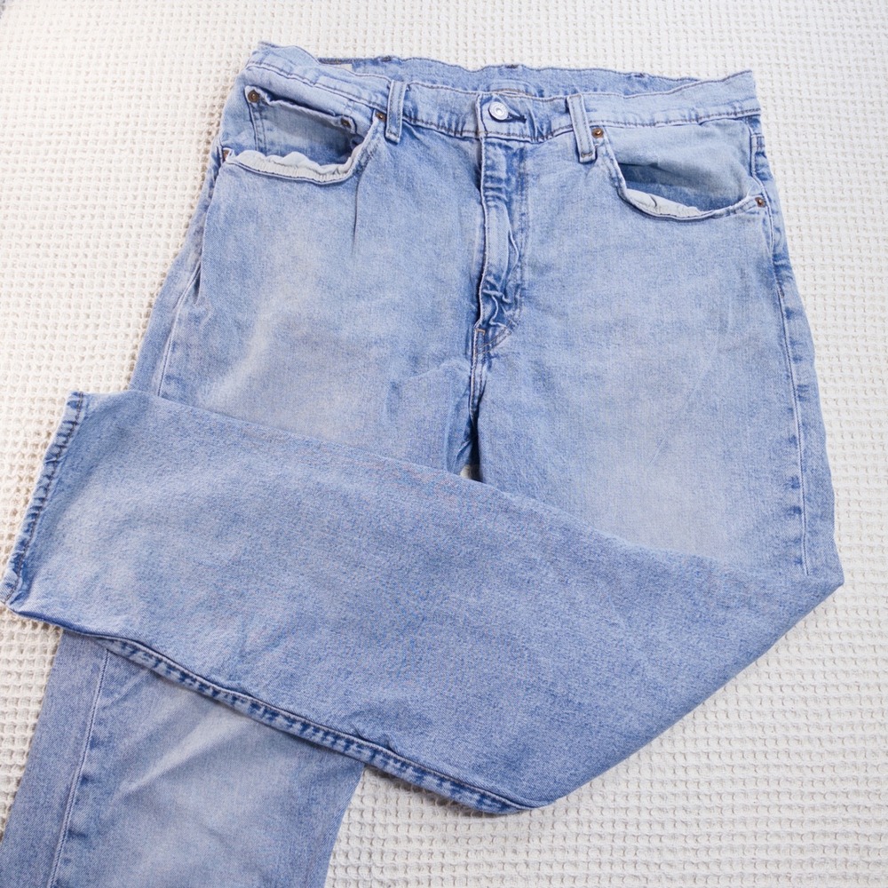 Levis Premium Light Wash Straight Leg Jeans Mens 33x29 WaterLess Denim